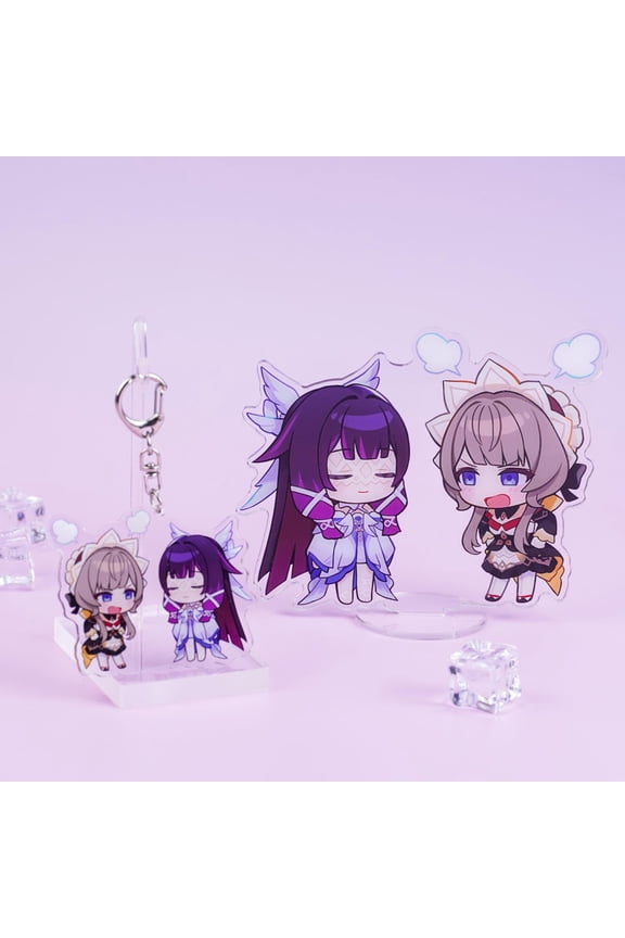1 Piece Fantasy RPG Sandrone & Columbina Set - Chibi Acrylic Standee + Keychain Fantasy Game Villain Fandom Decor