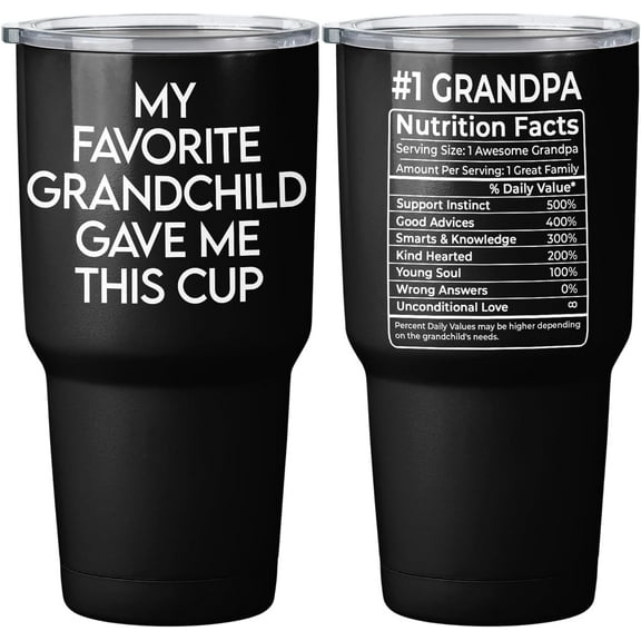 1 Piece - My Favorite Grandchild Gave Me This Cup Tumbler 30 Oz, Grandfather Fathers Day Birthday Gifts, Promoted To Grandpa, Stainless Steel Tumbler, Grandpa Gifts From Granddaughter Grandson