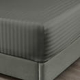 thumbnail image 1 of 1 Piece Fitted Sheet Only - 400 Thread Count - 100% Egyptian Cotton - 8 " Deep Pocket - Soft and Luxury Fitted Sheet Only - Dark Gray Stripe - King Size., 1 of 7