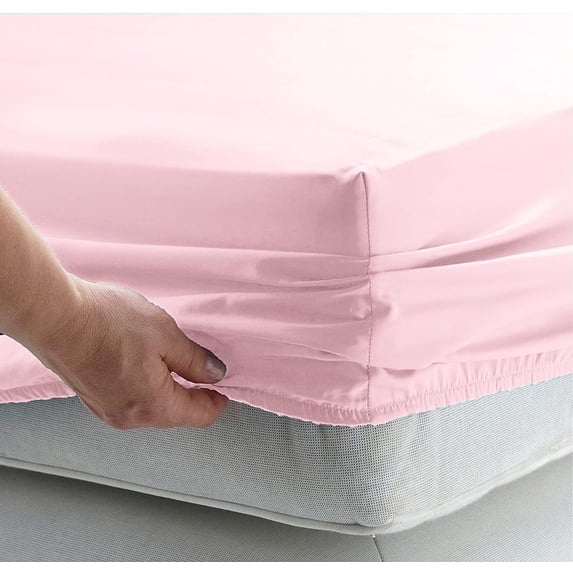 1 Piece Fitted Sheet Only, 400 Thread Count, 10" Deep Pocket, 100% Egyptian Cotton, Extra Soft and Luxury Fitted Sheet, Easily fits in your Bed, Cal king Size - Pink Solid.
