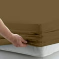 thumbnail image 1 of 1 Piece Fitted Sheet Only, 400 Thread Count, 15" Deep Pocket, 100% Egyptian Cotton, Extra Soft and Luxury Fitted Sheet, Easily fits in your Bed, Olympic Queen Size - Taupe Solid., 1 of 4