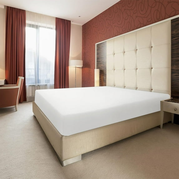 1 Piece Fitted Sheet Queen Premium Hotel Quality 1800 Collection Bedding Fitted Sheet Deep Pocket up to 16 in, Wrinkle and Fade Resistant, White