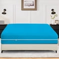 thumbnail image 1 of 1-Piece Fitted Sheet Zippered Closure for Full Size (54" x 75") , 400 Thread Count, 100% Egyptian Cotton, 18" Deep Pocket, Turquoise Solid Pattern, 1 of 6