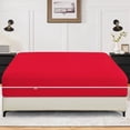 thumbnail image 1 of 1-Piece Fitted Sheet Zippered Closure for Olympic Queen Size (66" x 80") , 400 Thread Count, 100% Egyptian Cotton, 15" Deep Pocket, Red Solid Pattern, 1 of 6