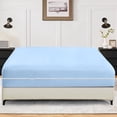 thumbnail image 1 of 1-Piece Fitted Sheet Zippered Closure for Queen Size (60" x 80") ,100% Microfiber, 15" Deep Pocket, light blue Solid Pattern, 1 of 6