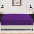 thumbnail image 1 of 1-Piece Fitted Sheet Zippered Closure for Twin Size (39" x 75") , 400 Thread Count, 100% Egyptian Cotton, 21" Deep Pocket, Purple Solid Pattern, 1 of 6
