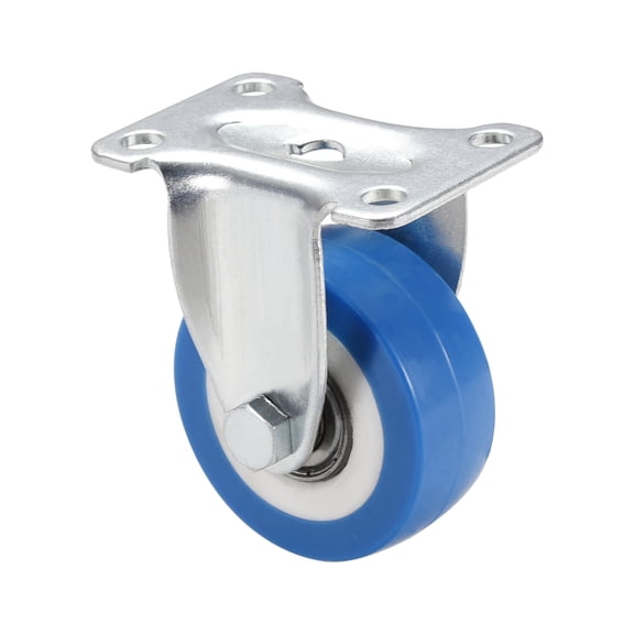 1 Piece Fixed Caster Wheels 2 inch Dia PU Caster 360 Degree Rotate Top Plate 132lb Capacity