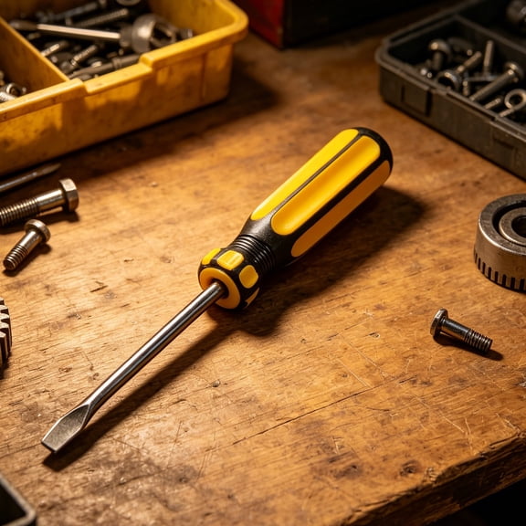 1 Piece Flathead Screwdriver, Portable Mini Pocket Screwdriver for Daily Fixes, Travel, Workshop, Hobby Use, Yellow 1
