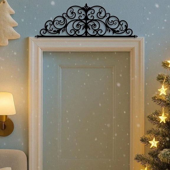 "1-Piece Floral Metal Door Crown Hanger - Christmas Decor, Halloween Decor, Elegant Home Door Decor for Holiday Season, Festive Wall Hanging for Living Room, Bedroom, Kitchen, Bathroom & House Decor"