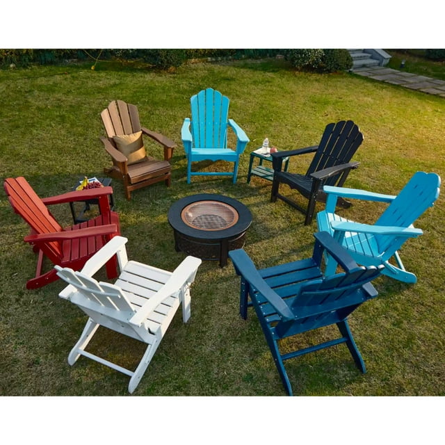 1Piece Folding Outdoor Patio Plastic Adirondack Chair for Garden