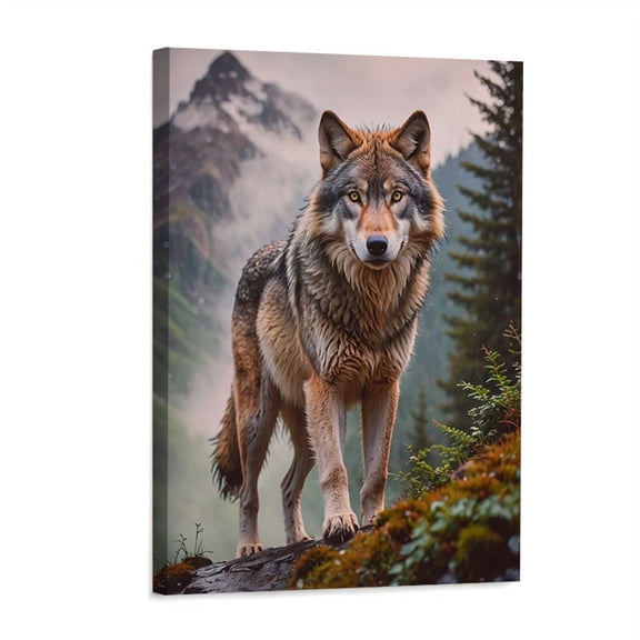 1 Piece Framed Canvas Art - Wild Wolf Suitable for Living Room and Bedroom, Indoor/Outdoor Use, Perfect for Room Decoration, Bedroom Decoration, Wall Painting, Bedroom Poster