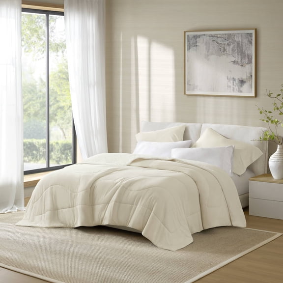 1-Piece Full/Queen Reversible Tencel Comforter Blanket,Ivory