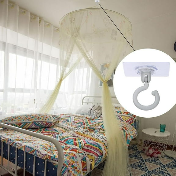 1 Piece Gray Adhesive Ceiling Hooks No Damage Clear Sticky Hooks for Walls and Outdoor Hanging