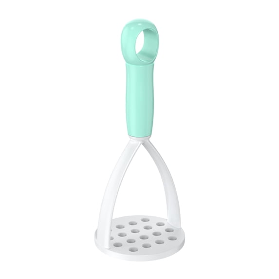 1 Piece Green Manual Potato Masher, PP Vegetable and Fruit Press, Multi-Function Non-Stick Food Masher with Hanging Design for Kitchen