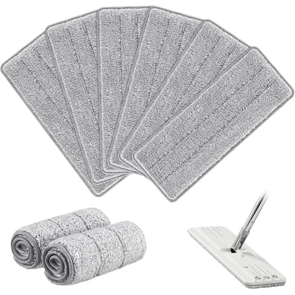 1 Piece Grey 13x4.9 Inch Flat Mop Head Replacement Pad Compatible With Joy Moop Bucket Set