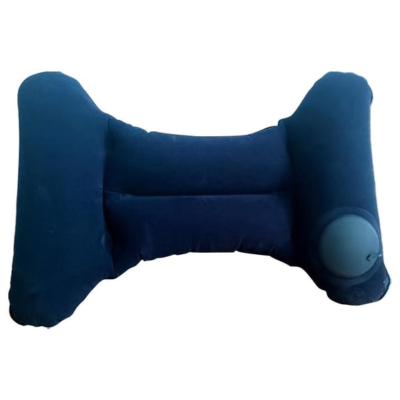 1 Piece H-Shaped Inflatable Travel Lumbar Pillow, Portable Travel Pvc Flocking Press Inflatable Lumbar Support Pillow, Office Chair Lumbar Back Pillow