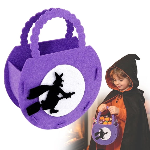 1 Piece Halloween Candy witch Tote,Mini Halloween Candy Holder |witch Cauldron Candy Bucket for Trick or Treat,Halloween Party Supplies
