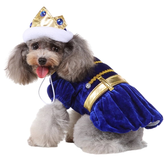 1 Piece Halloween Pet Personalized Costume Blue Collection Little King Play Set - XL