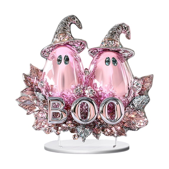 1-Piece Halloween Pink Pumpkin Ghost Decorative, - Pink Tabletop Decor Centerpieces Ornament for Home Party Display,Unique Holiday Gift,1 PC