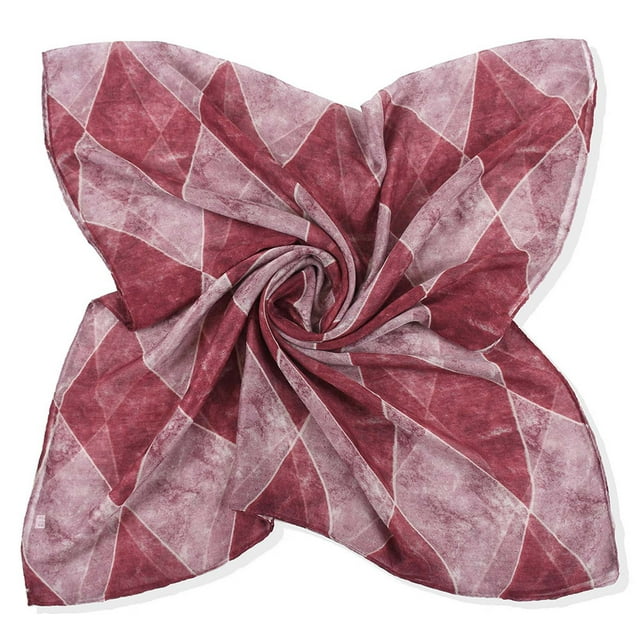 1 Piece Headscarf+1 Piece Waist Belt Red Women Fashion Tiedye Check