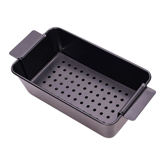 1-Piece Healthy Meatloaf Pan with Draining Insert Professional Grade Non-Stick Carbon Steel Baking Pan with Lift and Serve Feature, 9.84"x5.71" inch