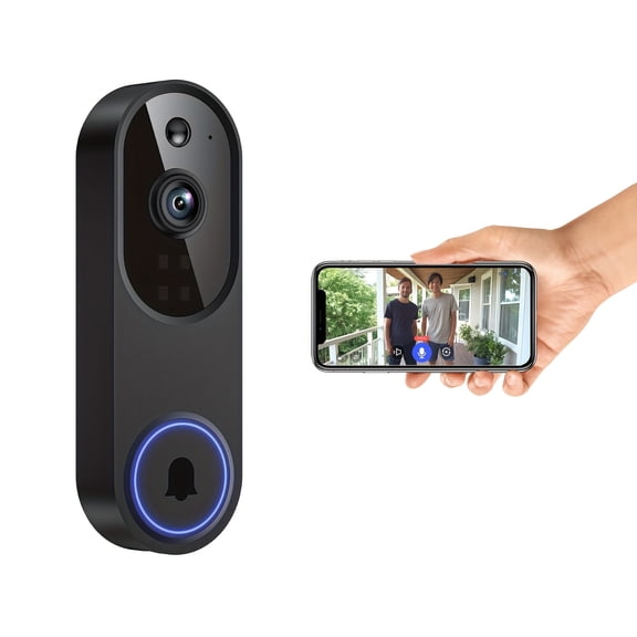 1-Piece High-Definition Video Doorbell | Wireless Security Camera with Two-Way Talk, Live Streaming, 2.4GHz Wi-Fi, Full Color Night Vision, AI Person and Vehicle Detection, 3:4 Aspect Ratio Full View