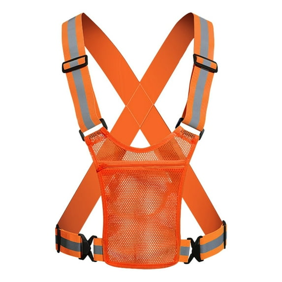 1 Piece High-Visibility Reflective Safety Vest - T4 Mesh Design for Cyclists, Runners & Commuters, Adjustable Straps for Outdoor Low-Light Activities