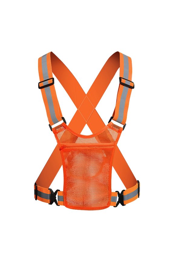 1 Piece High-Visibility Reflective Safety Vest - T4 Mesh Design for Cyclists, Runners & Commuters, Adjustable Straps for Outdoor Low-Light Activities