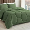 thumbnail image 1 of 1 Piece Honeycomb Design Comforter, 800 TC, 100% Egyptian Cotton, Oversized Super King Size Moss Solid, 1 of 5