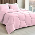 thumbnail image 1 of 1 Piece Honeycomb Design Comforter, 800 TC, 100% Egyptian Cotton, Super King Size Light Pink Solid, 1 of 5