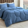 thumbnail image 1 of 1 Piece Honeycomb Design Comforter, 800 TC, 100% Egyptian Cotton, Super King Size Medium Blue Solid, 1 of 5
