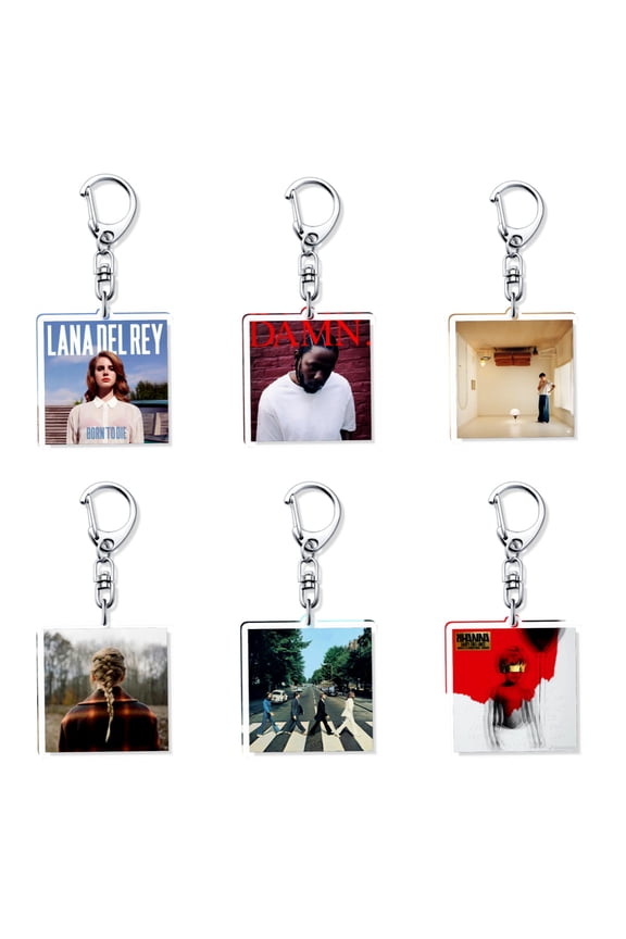 1 Piece Hot Album Cover Pop Artist Minimalist Poster Keychain Bag Pendant New Key Chain Ring Keyring Jewelry Fans Gifts Collection