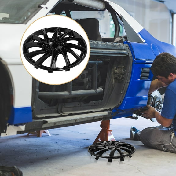 1 Piece Hubcaps Wheel Covers 14 Inch Hub Caps Wheels Rim Cover for Car Auto Vehicle Tire Parts Replacement Accessories Black1 Piece