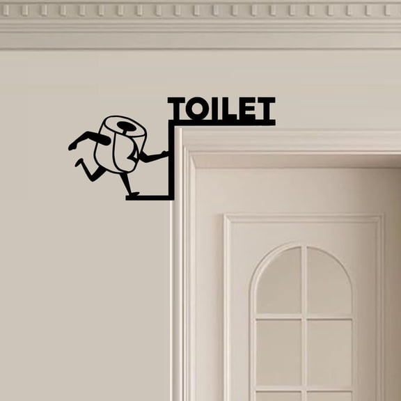 1 Piece Humorous Toilet Paper Out Metal Wall Art - Decorative Bathroom Accessories, Door Frame Toilet Sign, Unique Home Gift Wedding Wedding Decorations Wedding Gifts Home Decors Birthday Graduation