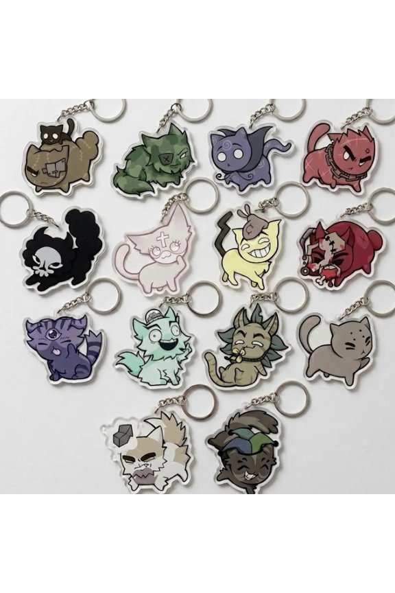 1 Piece Indie Cat Game Class Mini Boss KEYCHAINS