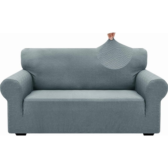 1 Piece Jacquard Couch Cover for 2 Cushion Loveseat High Stretch ...