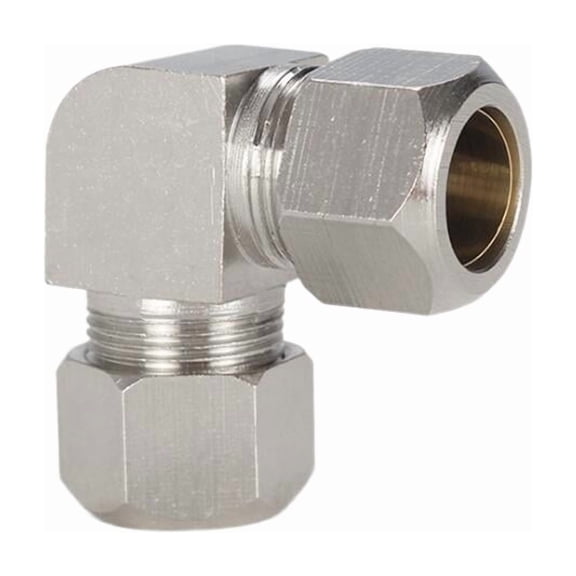 1 Piece KTPV Pneumatic Nickel Plated Copper Ferrule Compression Pipe Fitting Elbow Connector for Brass Aluminum Steel Tube
