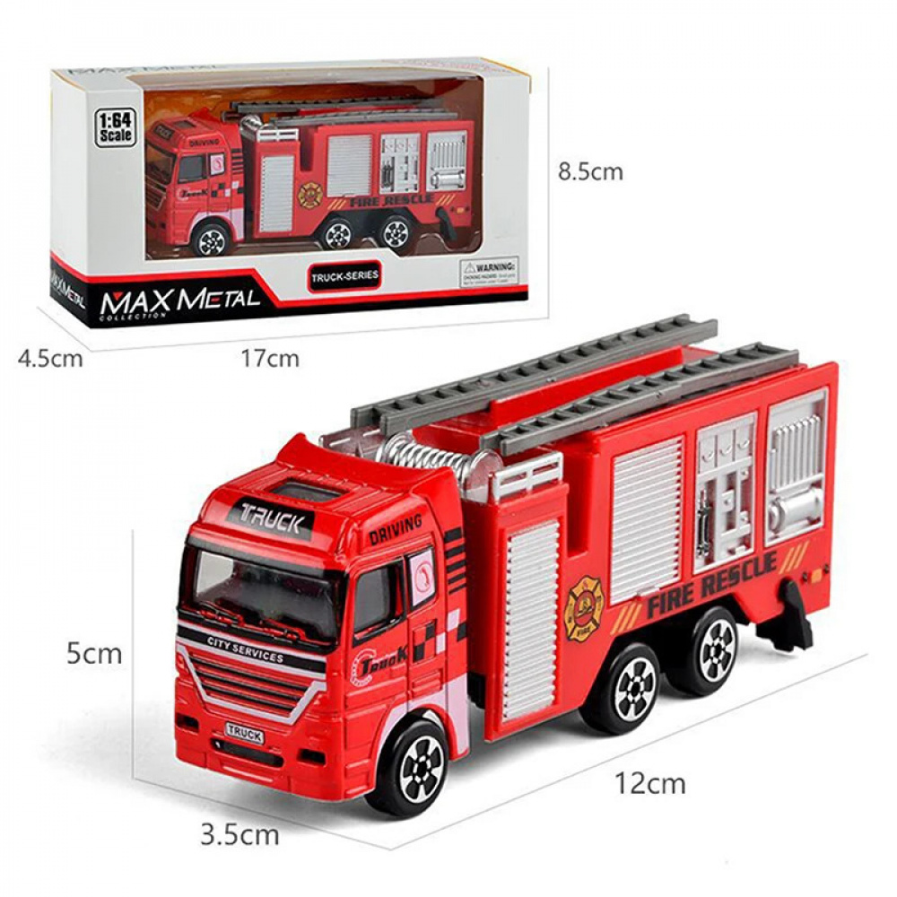 Firefighting Toy 1 Piece Kid Toy Alloy Fire Truck 1:32 Simulation Firefighting Diecast ...