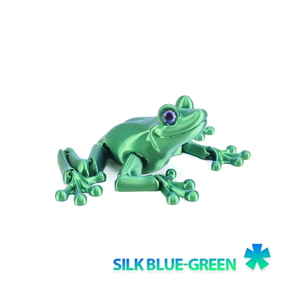 1 Piece Kids Gift 3D Printed Mini Cute Frog Figure Multi-joint Movable With Glittering Eyes For Room Decoration DIY Accessories