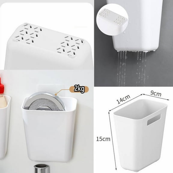 1 Piece Kitchen Cabinet Door Storage Box, Self Adhesive Wall Mounted Storage Box, Wardrobe/Bathroom/Refrigerator Small Items Organizer