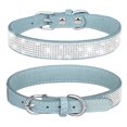 1 Piece Korean Suede Fabric, Light blue Bling Dog Collar, Bling Dog