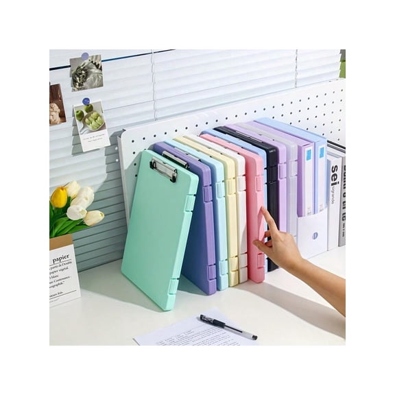 1 Piece Large Capacity Color Folder Storage Box With Storage Box Plastic Material Folder Manager Suitable For Offices Music Scores,Pink
