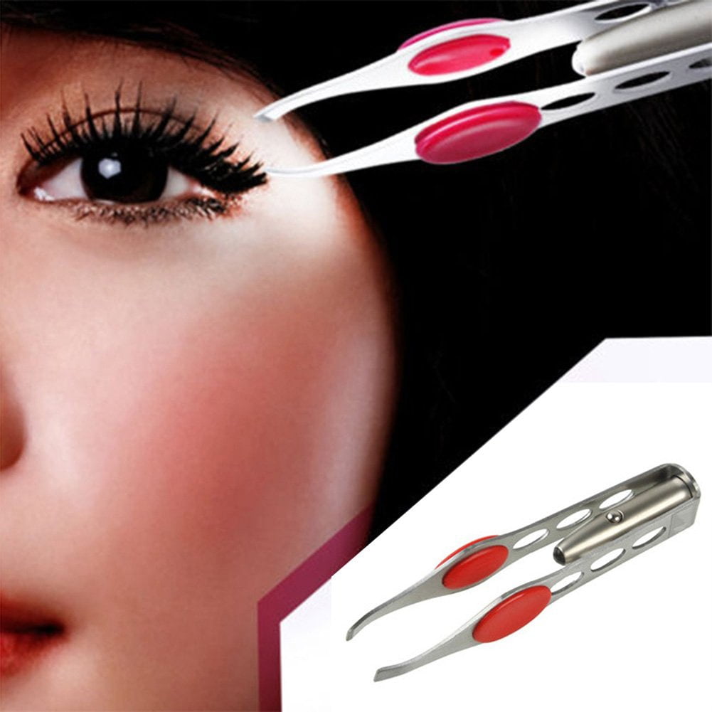 1 Piece Lighted Tweezers for Facial or Hair Eyebrows Stainless Steel Tweezers with Light Makeup Eyelash Hair Removal Tweezers for Precision Hair Removal at Men Women