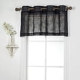 thumbnail image 1 of 1 Piece Linen Look Semi Sheer Grommet Top Window Treatment Valance (18" Long, Black), 1 of 3