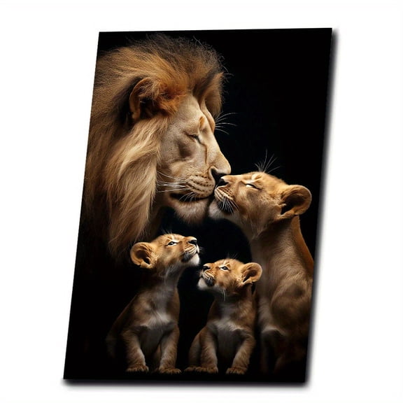1 Piece Lion Family Cozy Wildlife Nature Enthusiast Canvas Painting Poster Print Wall Art Room Home Living Room Wall Decoration Art Frameless