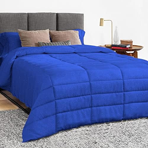1 Piece Long Box Pattern Comforter Premium |Super Soft 450 GSM All Season, 1000 Thread Count, 100% Egyptian Cotton, King/California King Size - Royal Blue Color$$Home Decor, Kitchen, & Other