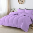 thumbnail image 1 of 1 Piece Luxurious Straight Line Pattern Comforter All Season 800 Threads Count Twin/Twin XL Size - Ultra Soft 550 GSM 100% Egyptian Cotton (Solid Lilac Colour ), 1 of 6