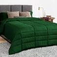 thumbnail image 1 of 1 Piece Luxury Long Box Pattern Comforter By D.N.G. BEDDINGS Premium Super Soft, All Season, 800 Thread Count, 100% Egyptian Cotton, King/California King Size Green Color, 1 of 5