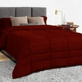 thumbnail image 1 of 1 Piece Luxury Long Box Pattern Comforter By D.N.G. BEDDINGS Premium Super Soft, All Season, 800 Thread Count, 100% Egyptian Cotton, Twin/Twin XL Size Burgundy Color, 1 of 5