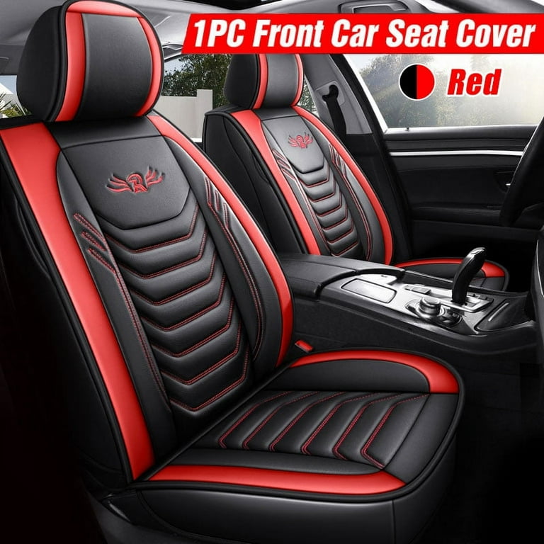 Motor Trend Car Seat Covers for Auto Truck SUV, Black Faux Leather Front  Seat Covers for Cars, 2-Pack Padded Car Seat Protector Cushion